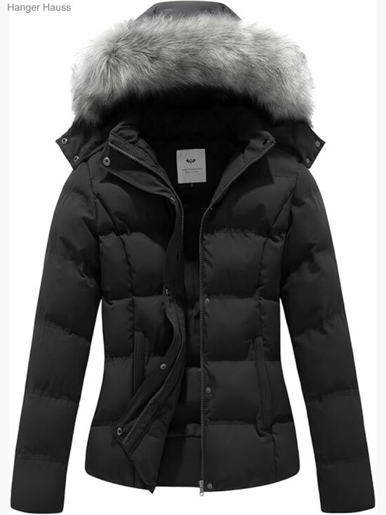 Jackets & Blazers - Quilted Puffer Jacket with Removable Fur Hood, Warm Winter Coat Plus Size